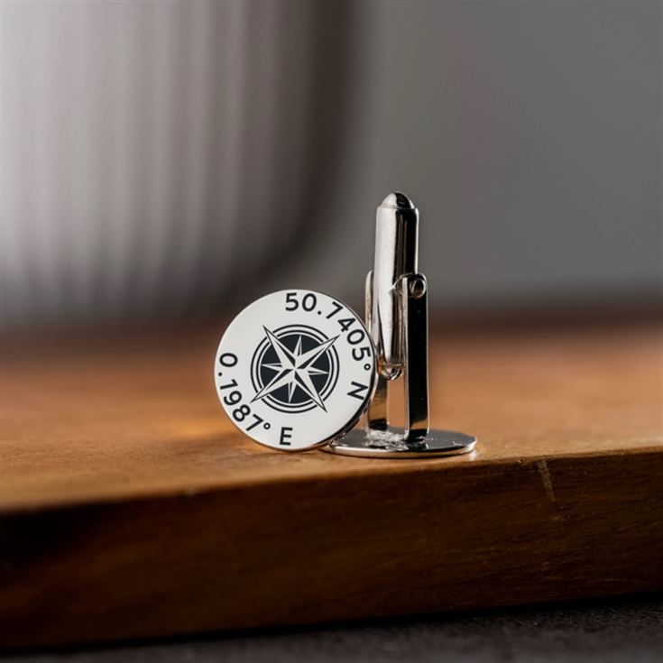 Personalised Sterling Silver Coordinates Cufflinks product image