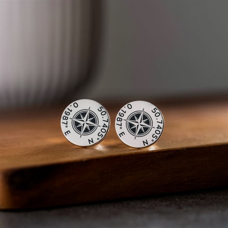 Personalised Sterling Silver Coordinates Cufflinks product image