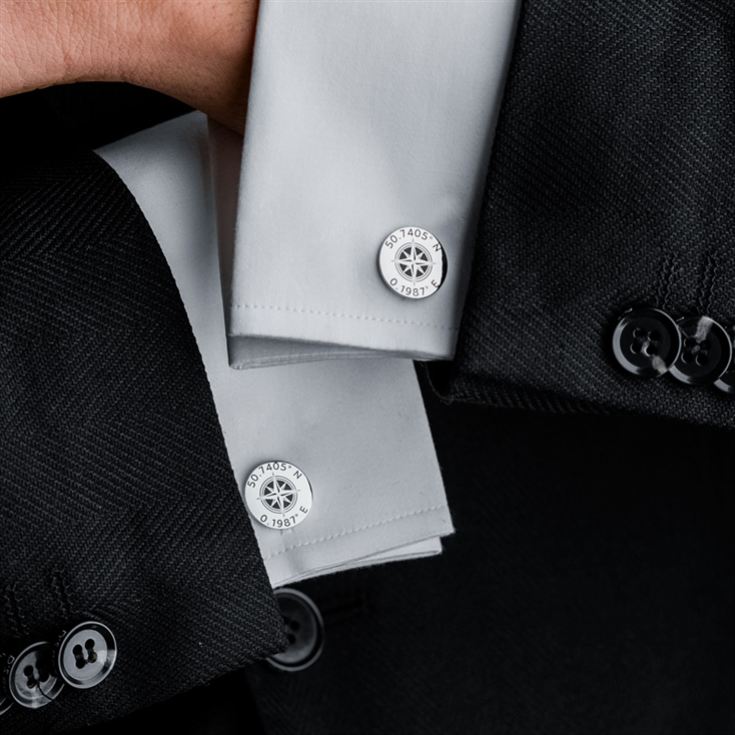 Personalised Sterling Silver Coordinates Cufflinks product image