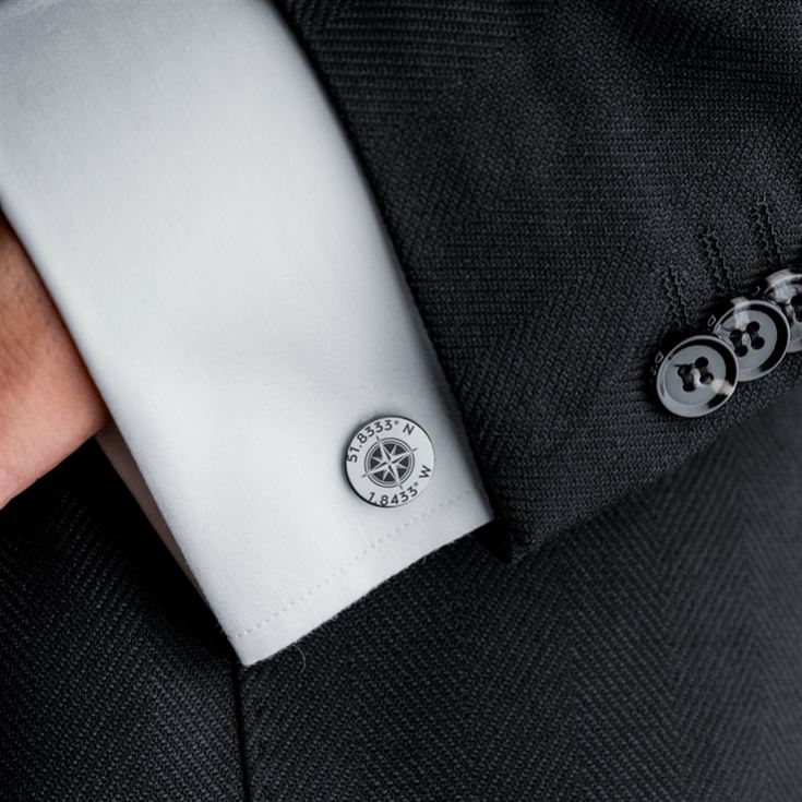 Personalised Sterling Silver Coordinates Cufflinks product image