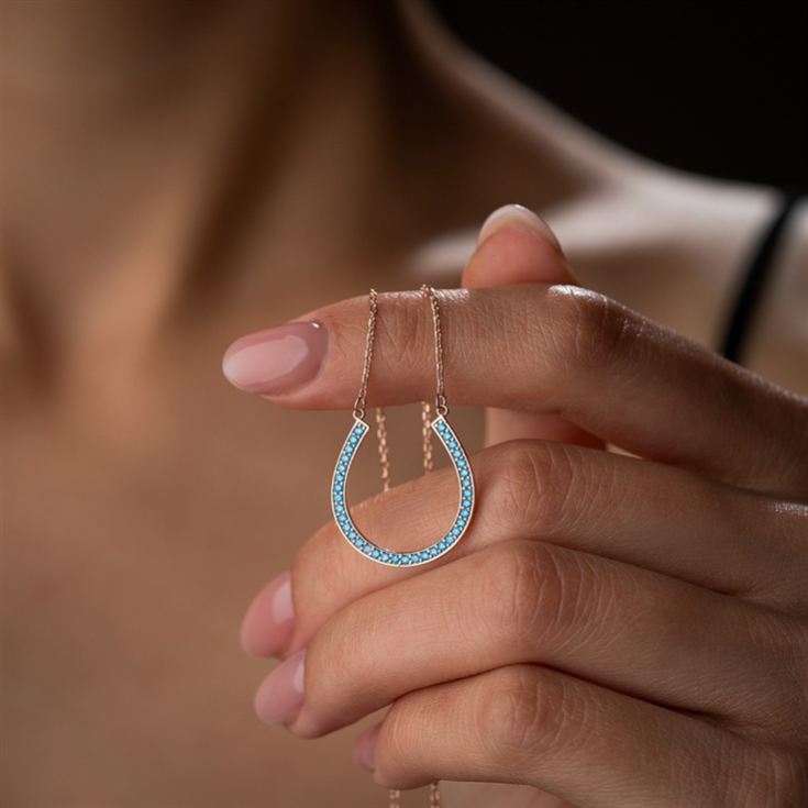 Horseshoe Necklace with Birthstone product image