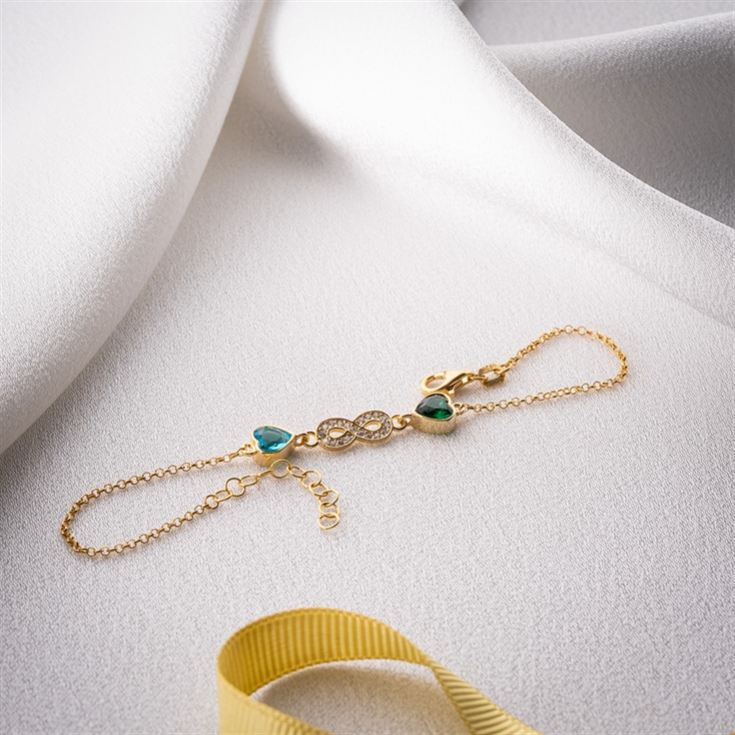 Infinity Bracelet with Heart Birthstones product image