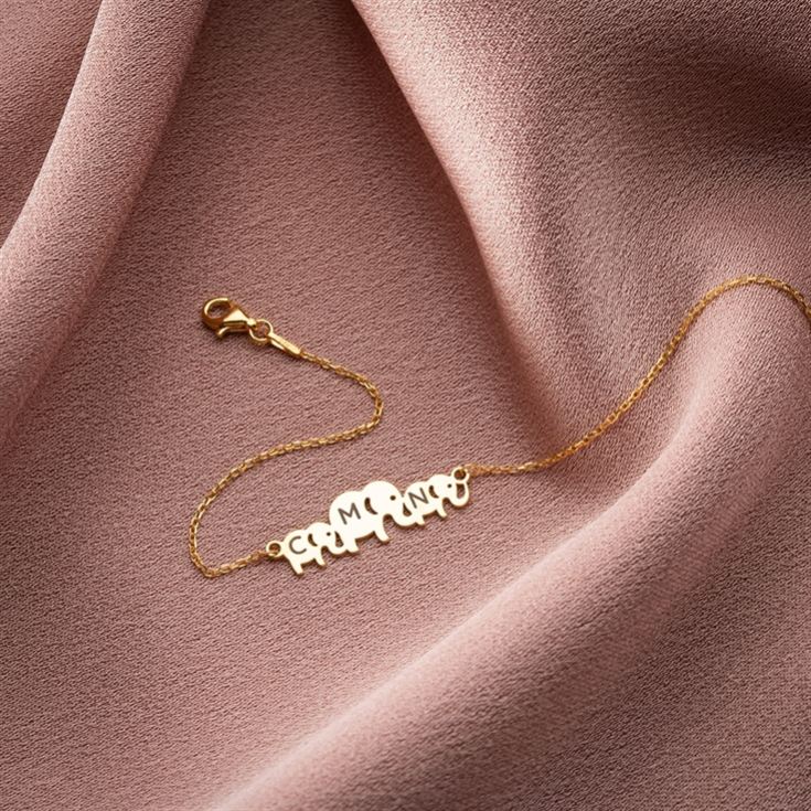 Personalised Mama & Kids Elephant Bracelet with Initials product image