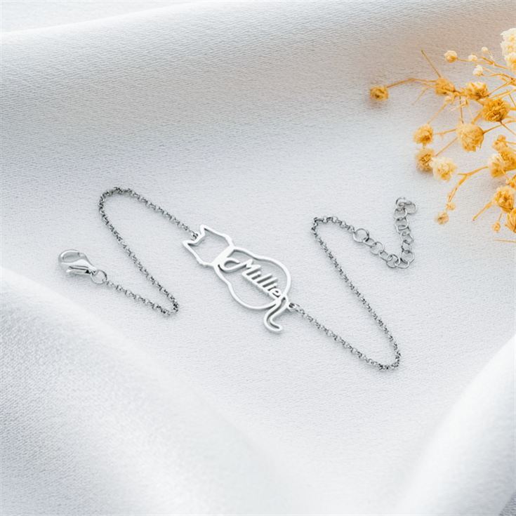 Personalised Cat Bracelet with Name product image