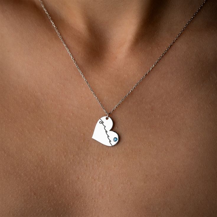 Signature Heart Necklace with Birthstone product image