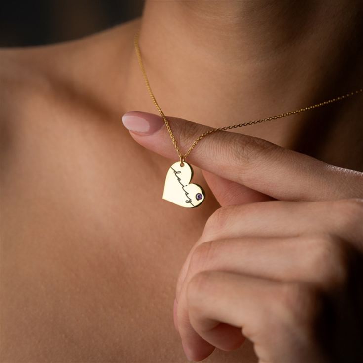 Signature Heart Necklace with Birthstone product image