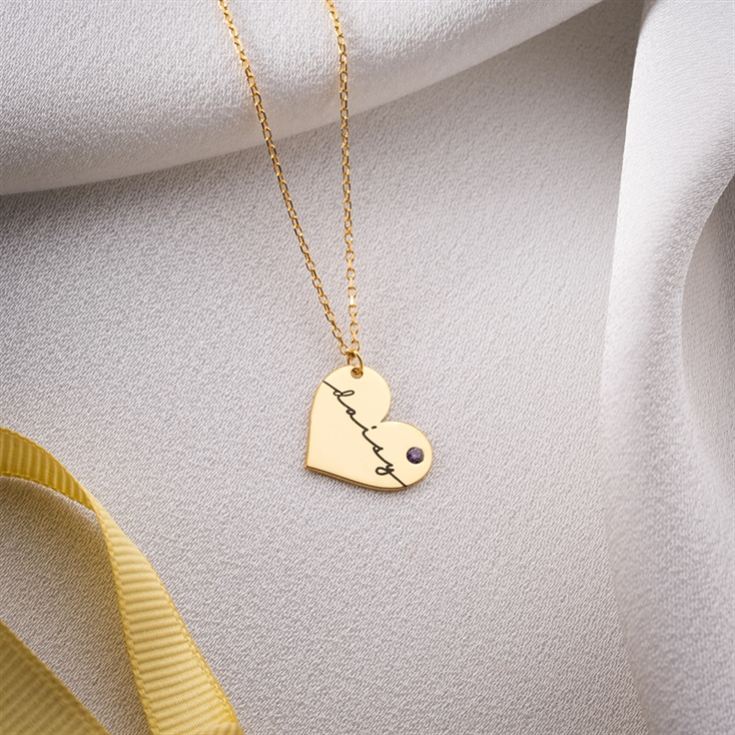 Signature Heart Necklace with Birthstone product image