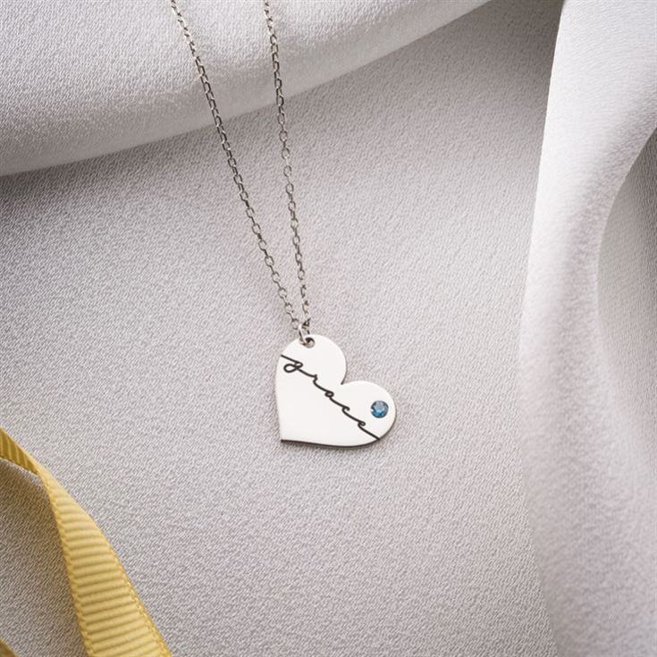 Signature Heart Necklace with Birthstone product image