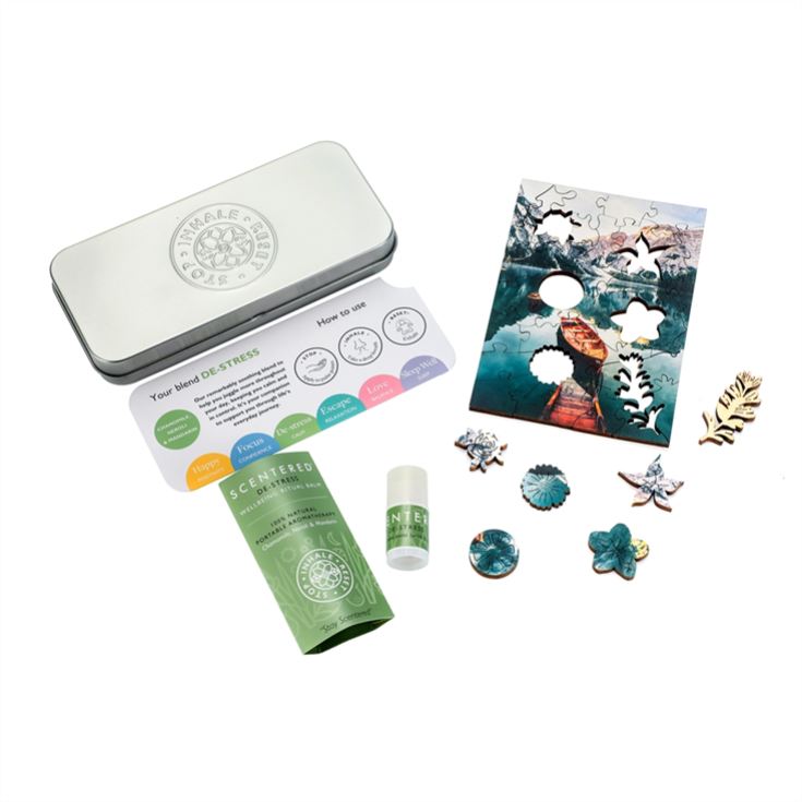 De-Stress Aromatherapy Balm & Change of Pace Jigsaw Gift Tin product image