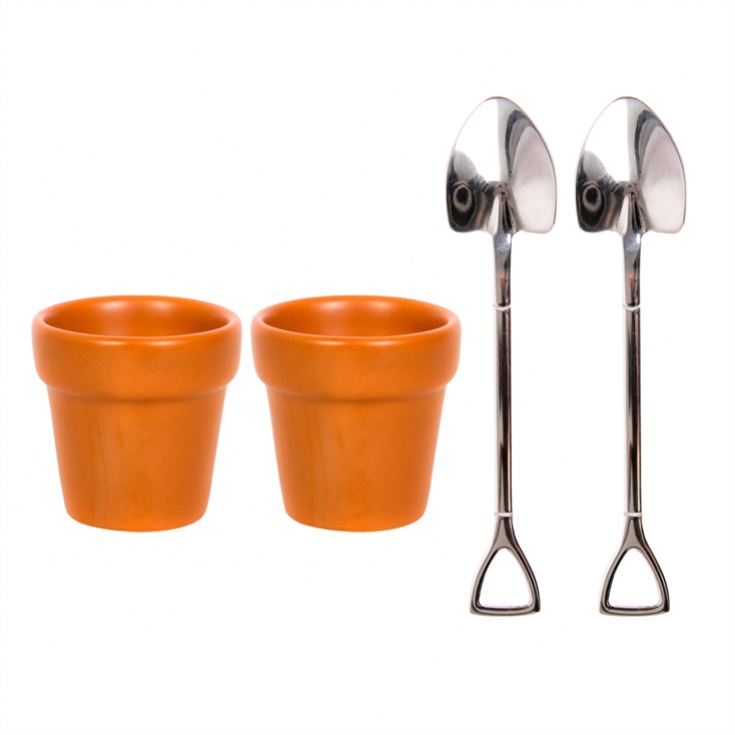 Plant Pot Egg Cup Set with Shovel Spoons product image