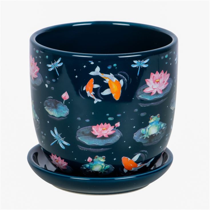 Pond Print Plant Pot with Saucer product image