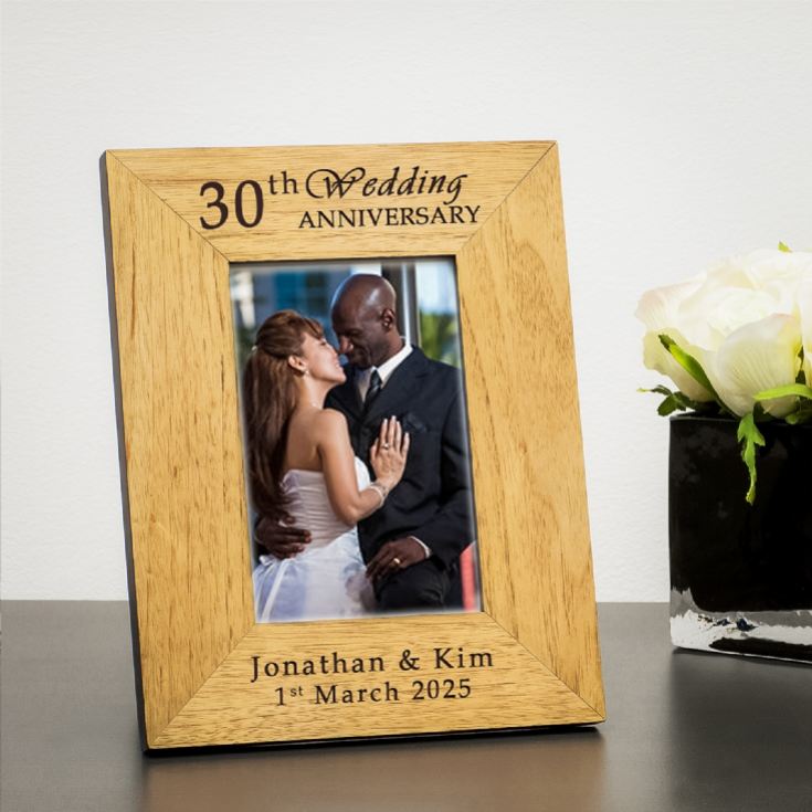 Personalised 30th Wedding Anniversary Wooden Photo Frame product image