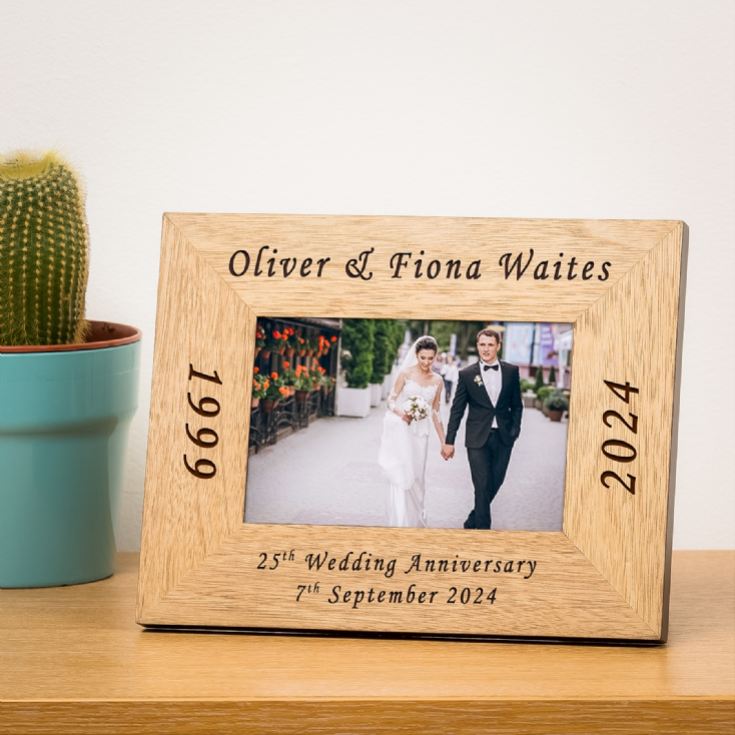 Personalised Wedding Anniversary Wooden Photo Frame product image