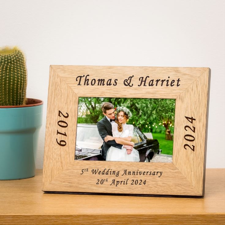 Personalised Wedding Anniversary Wooden Photo Frame product image