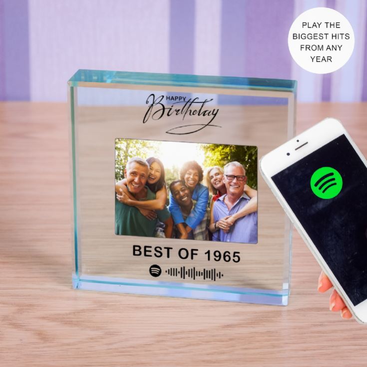 Personalised Happy Birthday Song or Playlist Photo Upload Glass Token product image