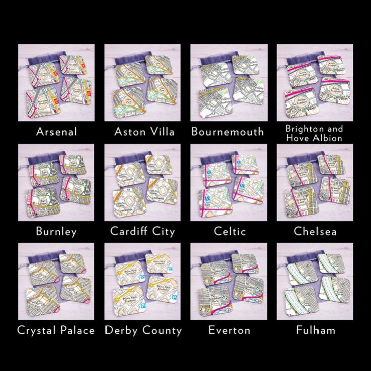 Set of 4 Football Ground Location Coasters product image