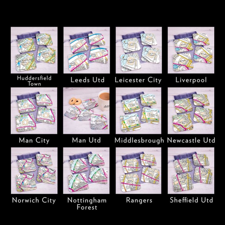 Set of 4 Football Ground Location Coasters product image