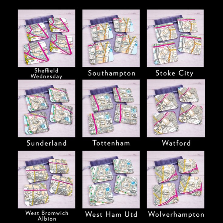 Set of 4 Football Ground Location Coasters product image
