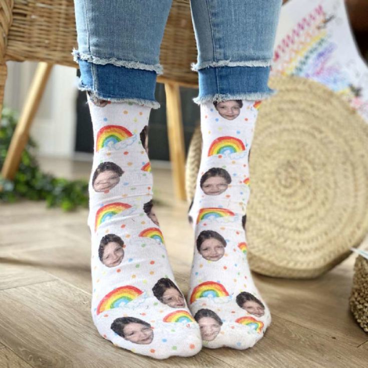 Personalised Rainbow Photo Socks product image