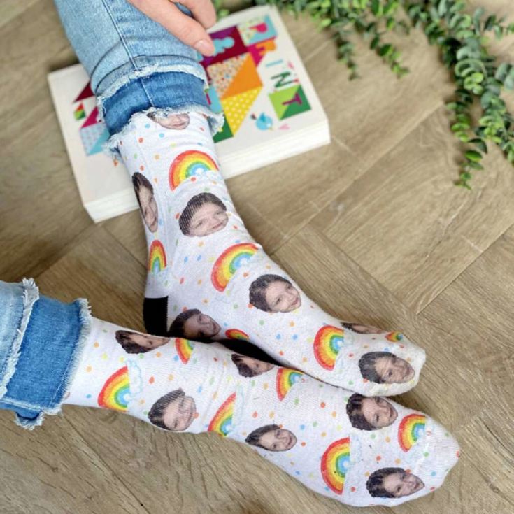 Personalised Rainbow Photo Socks product image