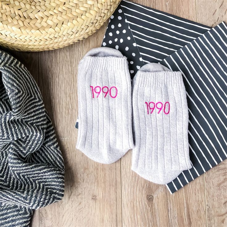Personalised Birth Year Embroidered Snug Socks product image