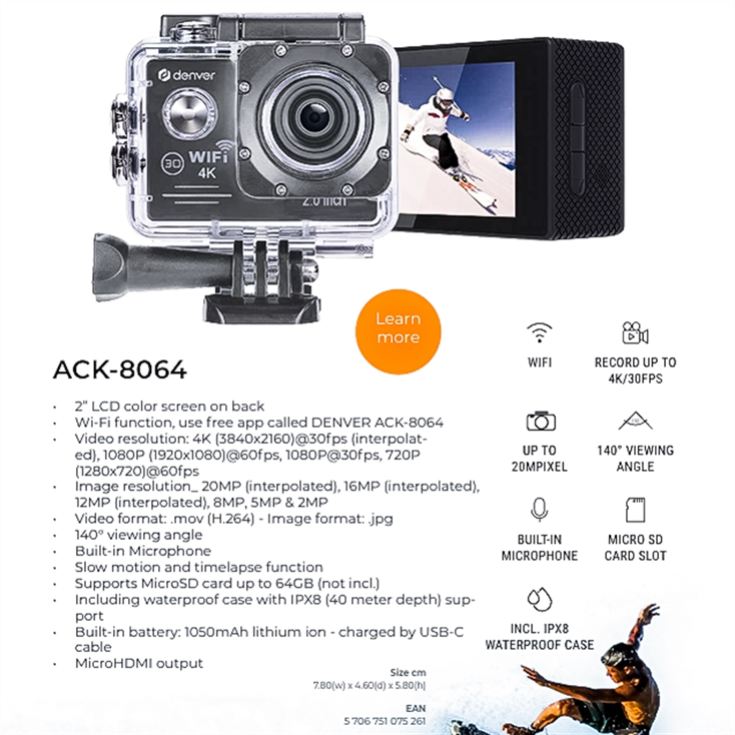 4K Action Camera with WiFi Function product image