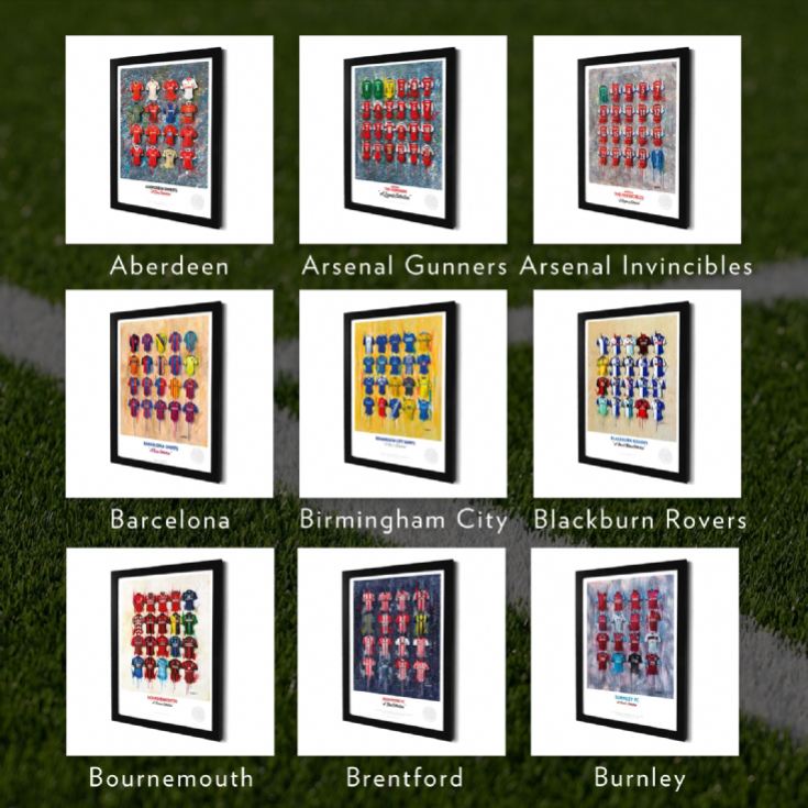 A3 Framed Football Shirt History Prints product image