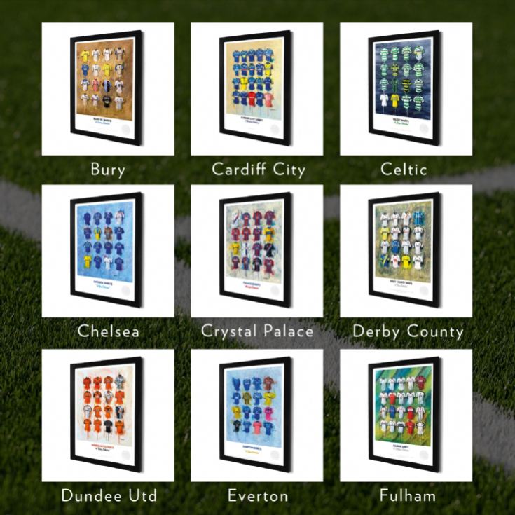 A3 Framed Football Shirt History Prints product image