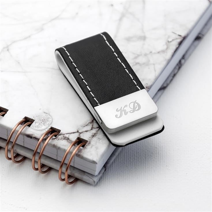 Personalised Black Leather Money Clips product image