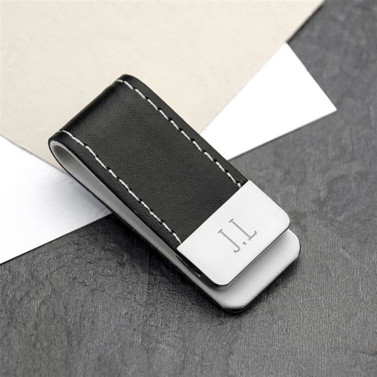 Personalised Black Leather Money Clips product image
