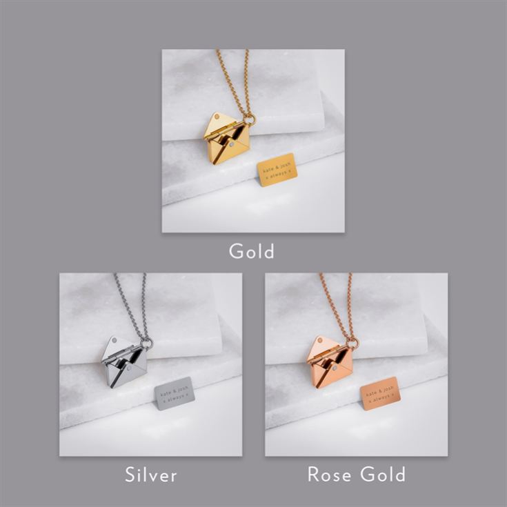 Personalised Secret Message Envelope Necklace product image
