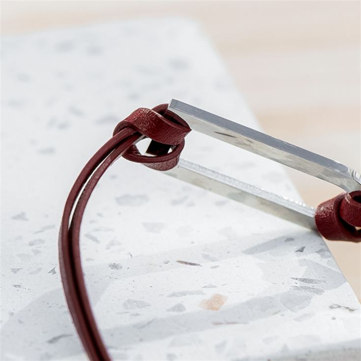 Personalised Men's Shoreditch Silver Bar Brown Leather Bracelet product image