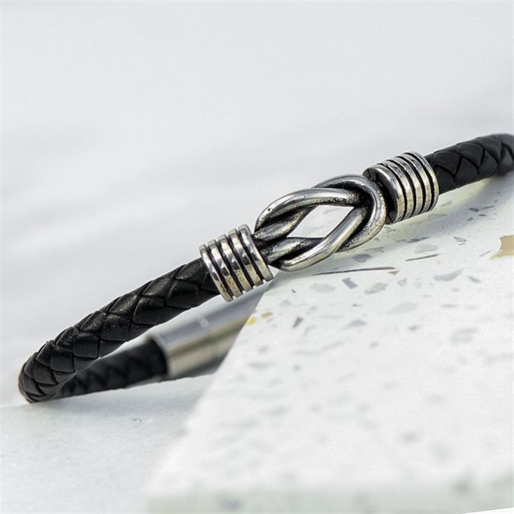 Personalised Men's Infinity Knot Leather Bracelet product image