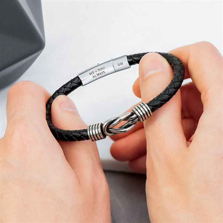 Personalised Men's Infinity Knot Leather Bracelet product image
