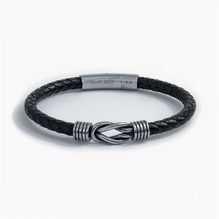 Personalised Men's Infinity Knot Leather Bracelet product image