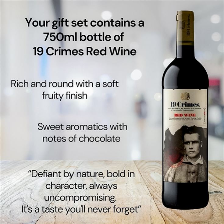 19 Crimes Red Wine & Sauvignon Blanc Gift Sets with 40th Birthday Slate Coaster product image