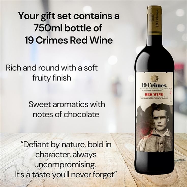 19 Crimes Red Wine & Sauvignon Blanc Gift Sets with 50th Birthday Slate Coaster product image