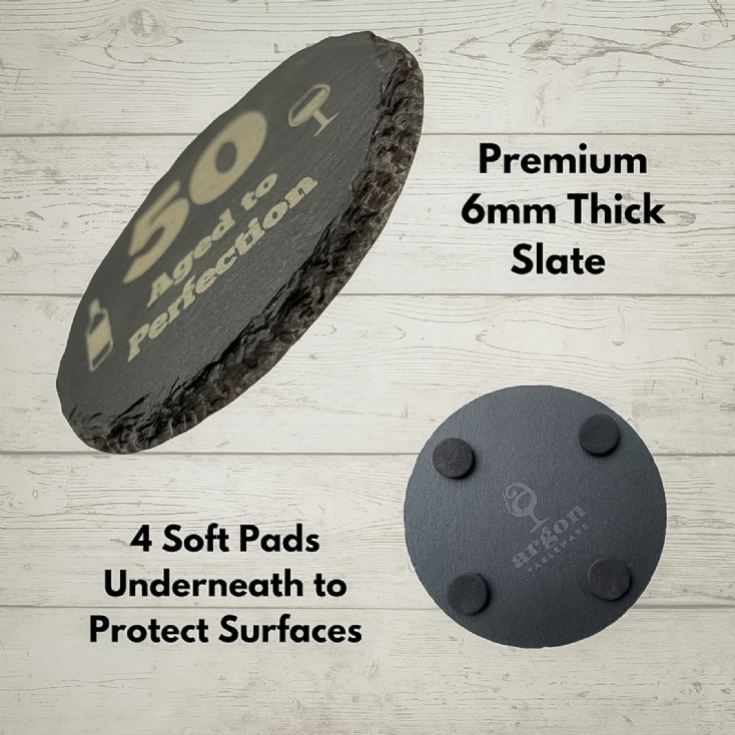 19 Crimes Red Wine & Sauvignon Blanc Gift Sets with 50th Birthday Slate Coaster product image
