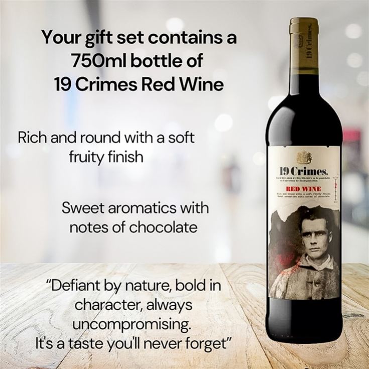 19 Crimes Red Wine & Sauvignon Blanc Gift Sets with 60th Birthday Slate Coaster product image