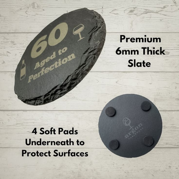 19 Crimes Red Wine & Sauvignon Blanc Gift Sets with 60th Birthday Slate Coaster product image