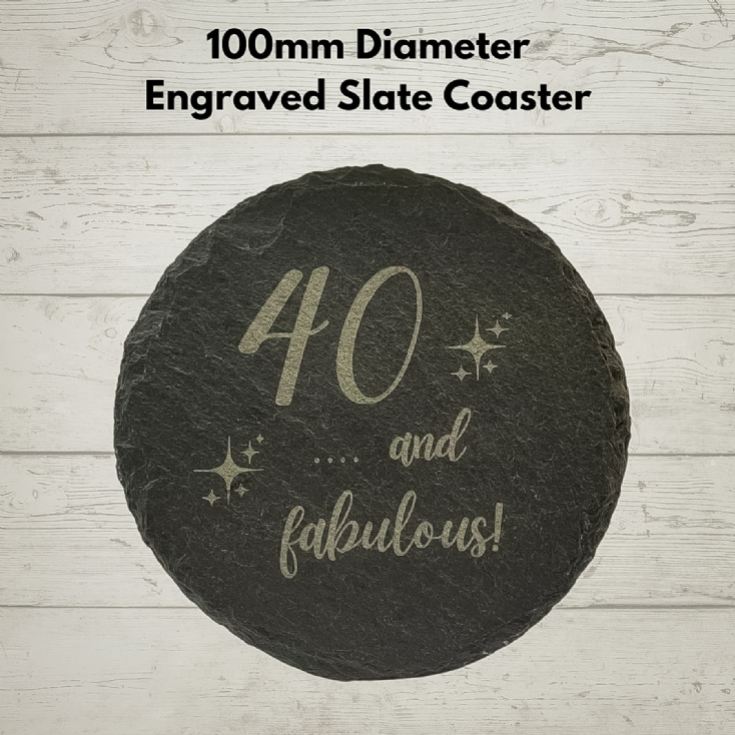 Bottega Prosecco & "40 & Fabulous" Slate Coaster Gift Set product image