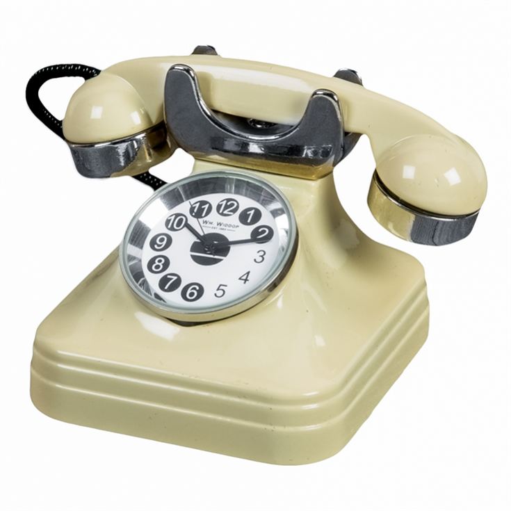 Miniature Cream Telephone Clock product image