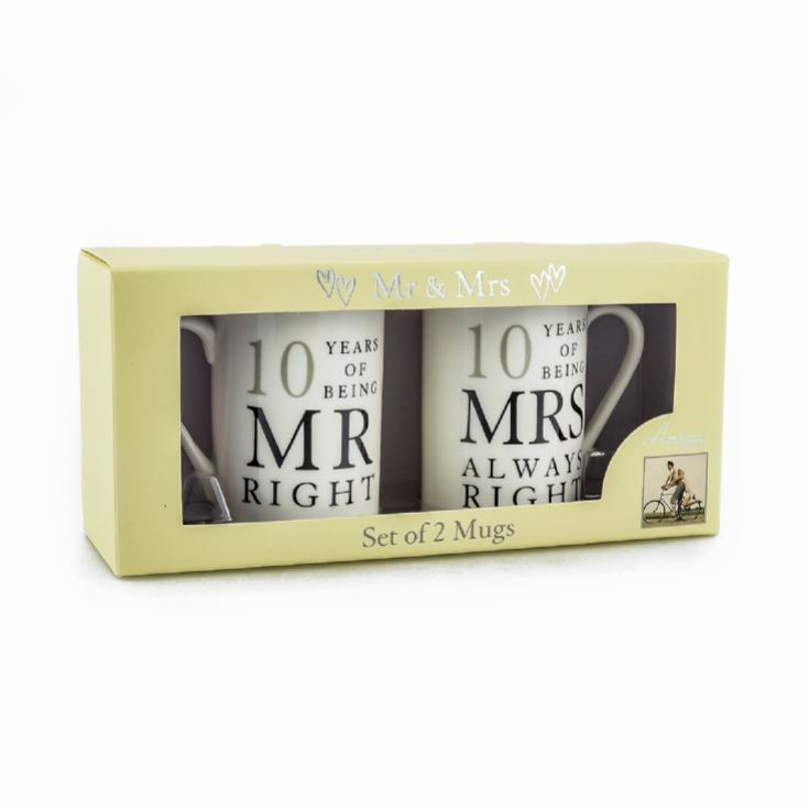 10 Years Of Mr Right and Mrs Always Right Mugs product image