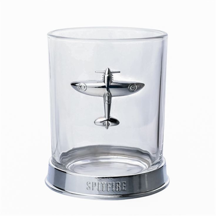 RAF Spitfire Glass & Metal Whiskey Tumbler product image