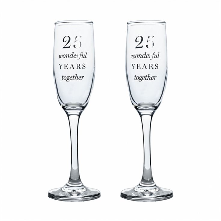 25th Anniversary Champagne Flute Glasses - Set of 2 product image