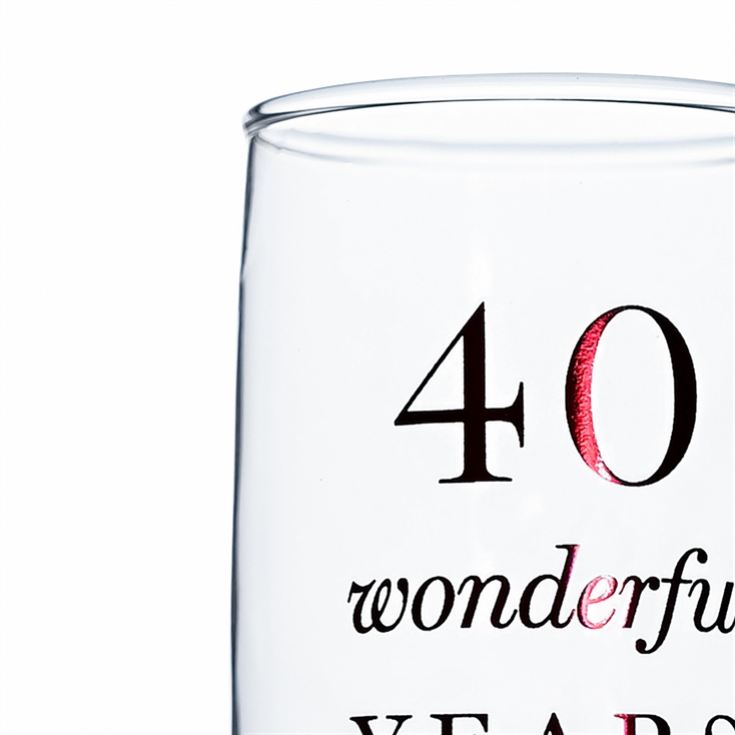 40th Anniversary Champagne Flute Glasses - Set of 2 product image