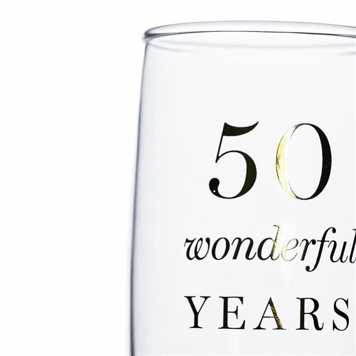 50th Anniversary Champagne Flute Glasses - Set of 2 product image