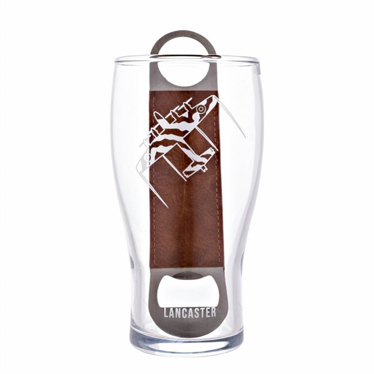 RAF Lancaster Etched Pint Glass & Bottle Opener Set product image