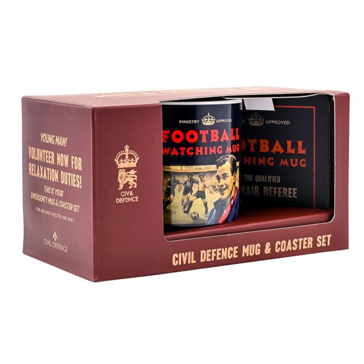 Civil Defence Football Watching Mug and Coaster Set product image