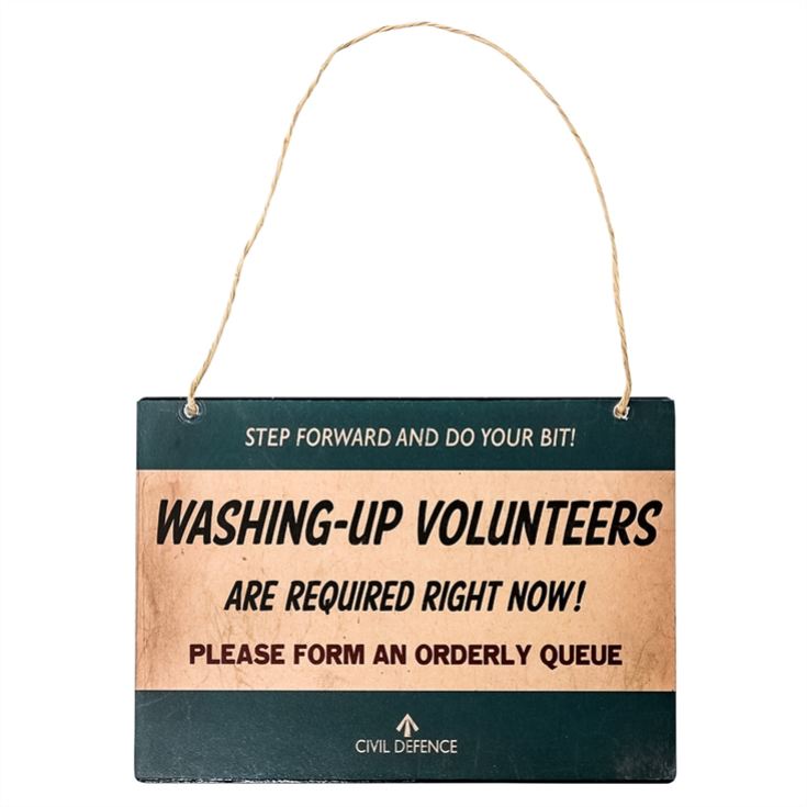 Civil Defence Washing Up Wall Plaque product image